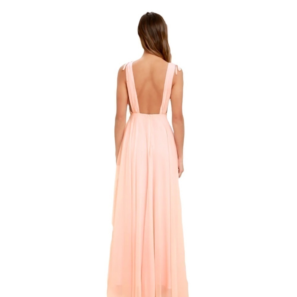 NWT Lulus Dance the Night Away Lovely Blush Pink Backless Maxi Dress Gown Large - Picture 4 of 16